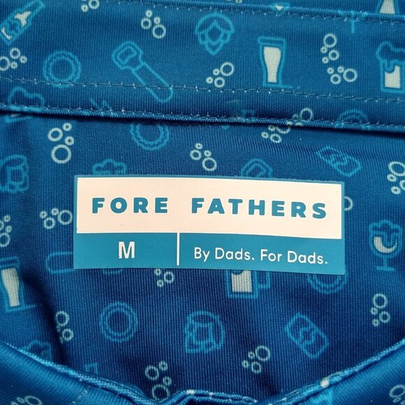 Fore Fathers Beer Me Polo Shirt Royal Blue Size Medium New NWT - Picture 5 of 5